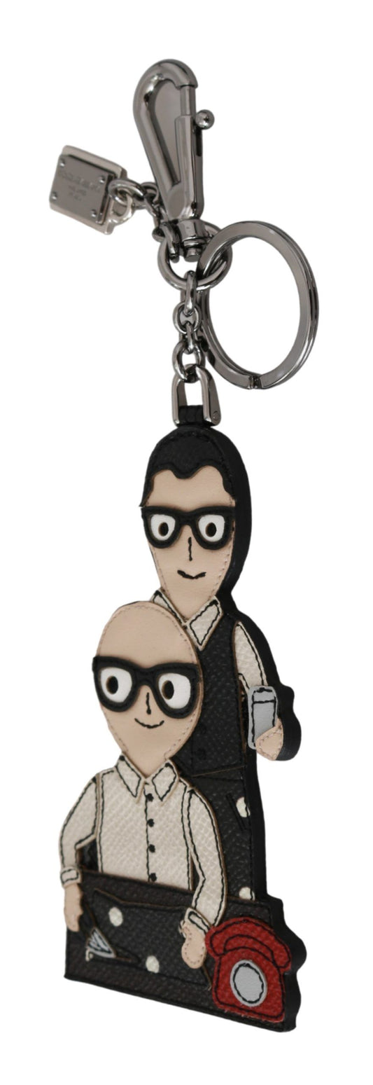Leather Dominico Stefano #DGFAMILY Logo Badge Keychain - Designed by Dolce & Gabbana Available to Buy at a Discounted Price on Moon Behind The Hill Online Designer Discount Store