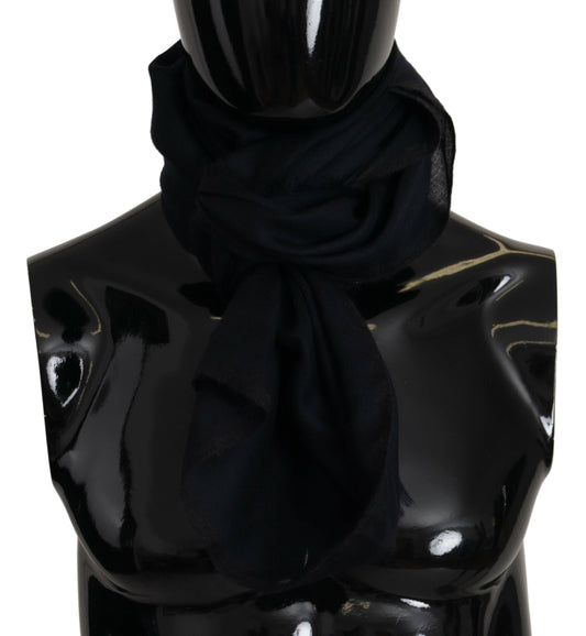 Black Neck Wrap Fringe Shawl Scarf - Designed by Dolce & Gabbana Available to Buy at a Discounted Price on Moon Behind The Hill Online Designer Discount Store