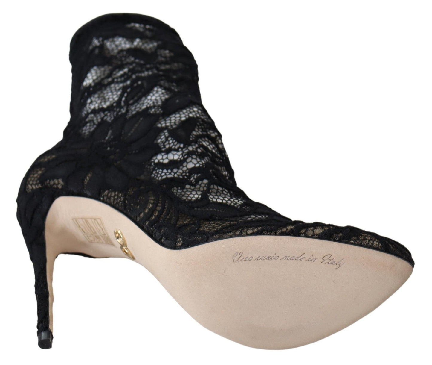 Dolce & Gabbana Black Lace Taormina High Heel Boots - Designed by Dolce & Gabbana Available to Buy at a Discounted Price on Moon Behind The Hill Online Designer Discount Store