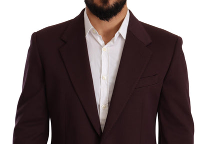 Purple Cotton Slim Blazer Jacket
