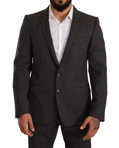 Dolce & Gabbana Men's Black Fantasy Pattern Wool MARTINI Suit - Designed by Dolce & Gabbana Available to Buy at a Discounted Price on Moon Behind The Hill Online Designer Discount Store