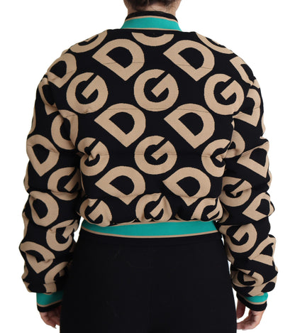 Multicolour DG Logo Print Quilted Bomber Jacket