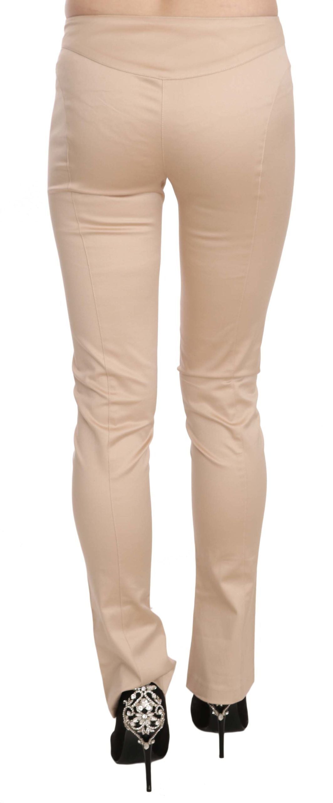 Cream Low Waist Skinny Formal Trousers Pants - Designed by Just Cavalli Available to Buy at a Discounted Price on Moon Behind The Hill Online Designer Discount Store