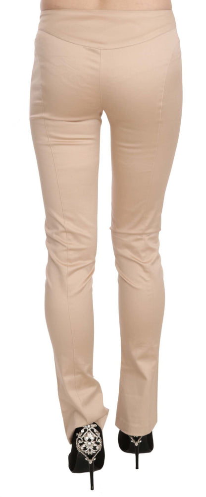 Cream Low Waist Skinny Formal Trousers Pants - Designed by Just Cavalli Available to Buy at a Discounted Price on Moon Behind The Hill Online Designer Discount Store