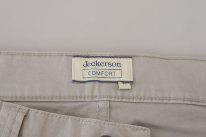 Jeckerson Gray Cotton Tapered Men Casual Pants - Designed by Jeckerson Available to Buy at a Discounted Price on Moon Behind The Hill Online Designer Discount Store