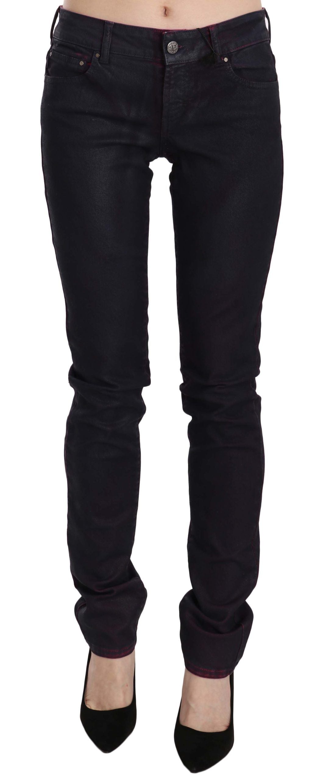 Black Cotton Low Waist Skinny Denim Pants - Designed by Just Cavalli Available to Buy at a Discounted Price on Moon Behind The Hill Online Designer Discount Store