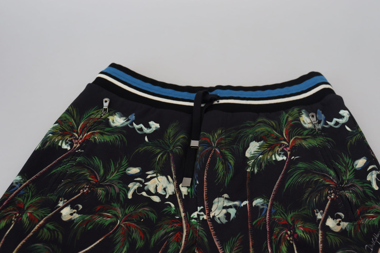 Black Cotton Volcano Print Casual Shorts - Designed by Dolce & Gabbana Available to Buy at a Discounted Price on Moon Behind The Hill Online Designer Discount Store