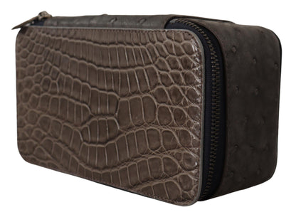 Gray Skin Leather Vanity Case Toiletry Shaving Bag - Designed by Dolce & Gabbana Available to Buy at a Discounted Price on Moon Behind The Hill Online Designer Discount Store