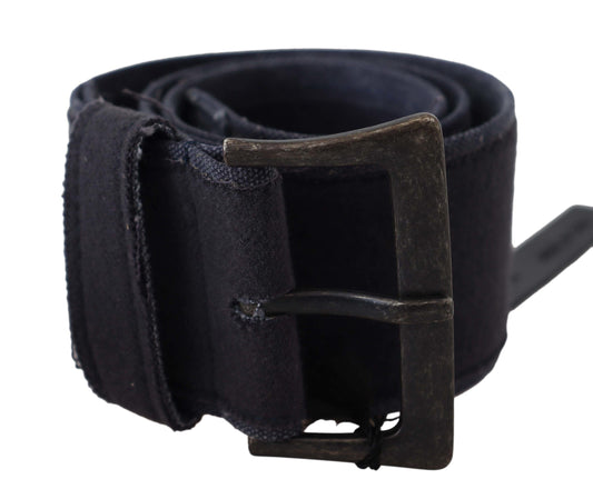Black Leather Wide Buckle Waist Luxury Belt - Designed by Ermanno Scervino Available to Buy at a Discounted Price on Moon Behind The Hill Online Designer Discount Store