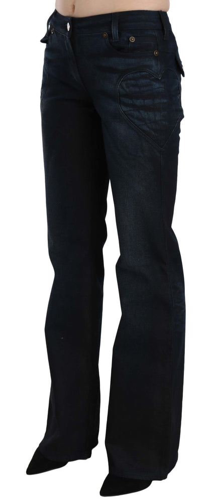 Blue Washed Mid Waist Straight Denim Pants - Designed by Just Cavalli Available to Buy at a Discounted Price on Moon Behind The Hill Online Designer Discount Store