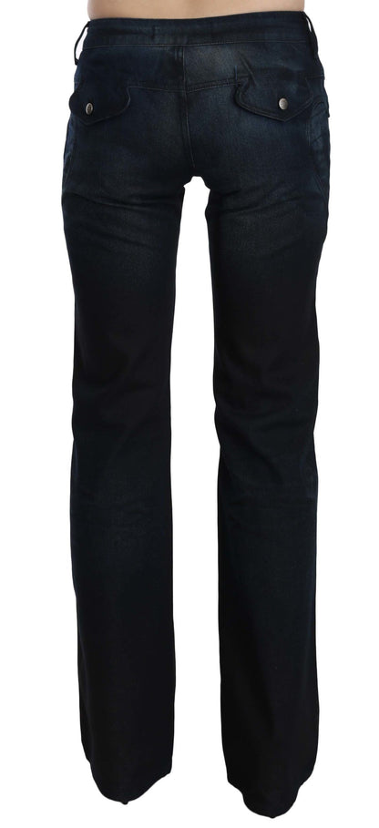 Blue Washed Mid Waist Straight Denim Pants - Designed by Just Cavalli Available to Buy at a Discounted Price on Moon Behind The Hill Online Designer Discount Store