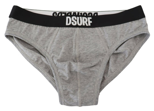 Gray DSURF Logo Cotton Stretch Men Brief Underwear - Designed by Dsquared² Available to Buy at a Discounted Price on Moon Behind The Hill Online Designer Discount Store