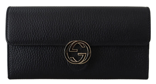 Gucci Women's Black Icon Leather Wallet - Designed by Gucci Available to Buy at a Discounted Price on Moon Behind The Hill Online Designer Discount Store