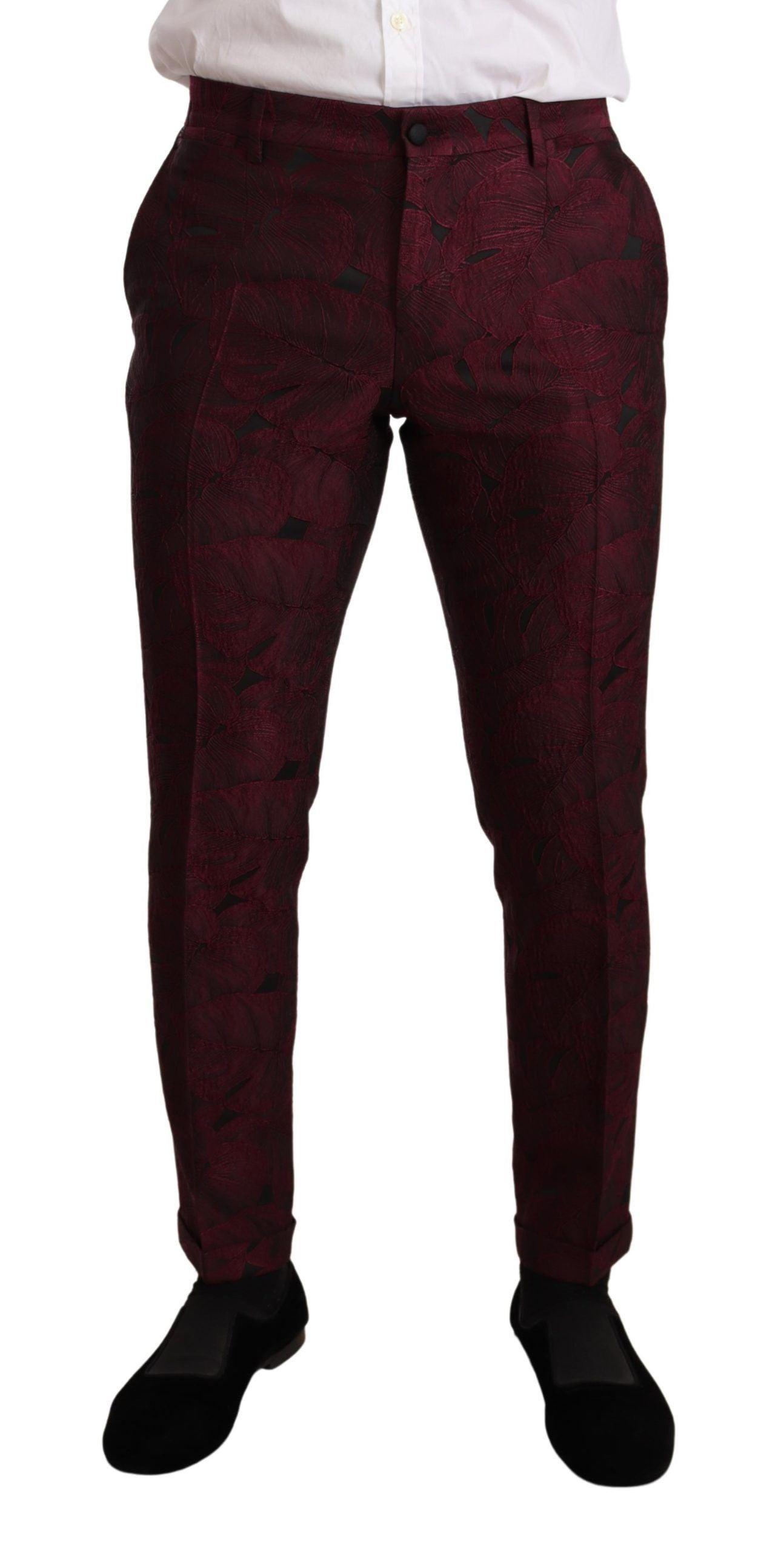 Dolce & Gabbana Men's Maroon Cat Sequin MARTINI 2 Piece Suit - Designed by Dolce & Gabbana Available to Buy at a Discounted Price on Moon Behind The Hill Online Designer Discount Store