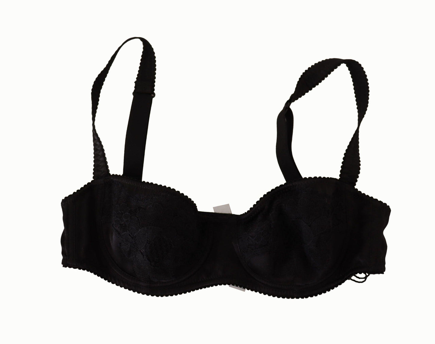 Black Polka Dot Satin Lace Balconette Bra - Designed by Dolce & Gabbana Available to Buy at a Discounted Price on Moon Behind The Hill Online Designer Discount Store