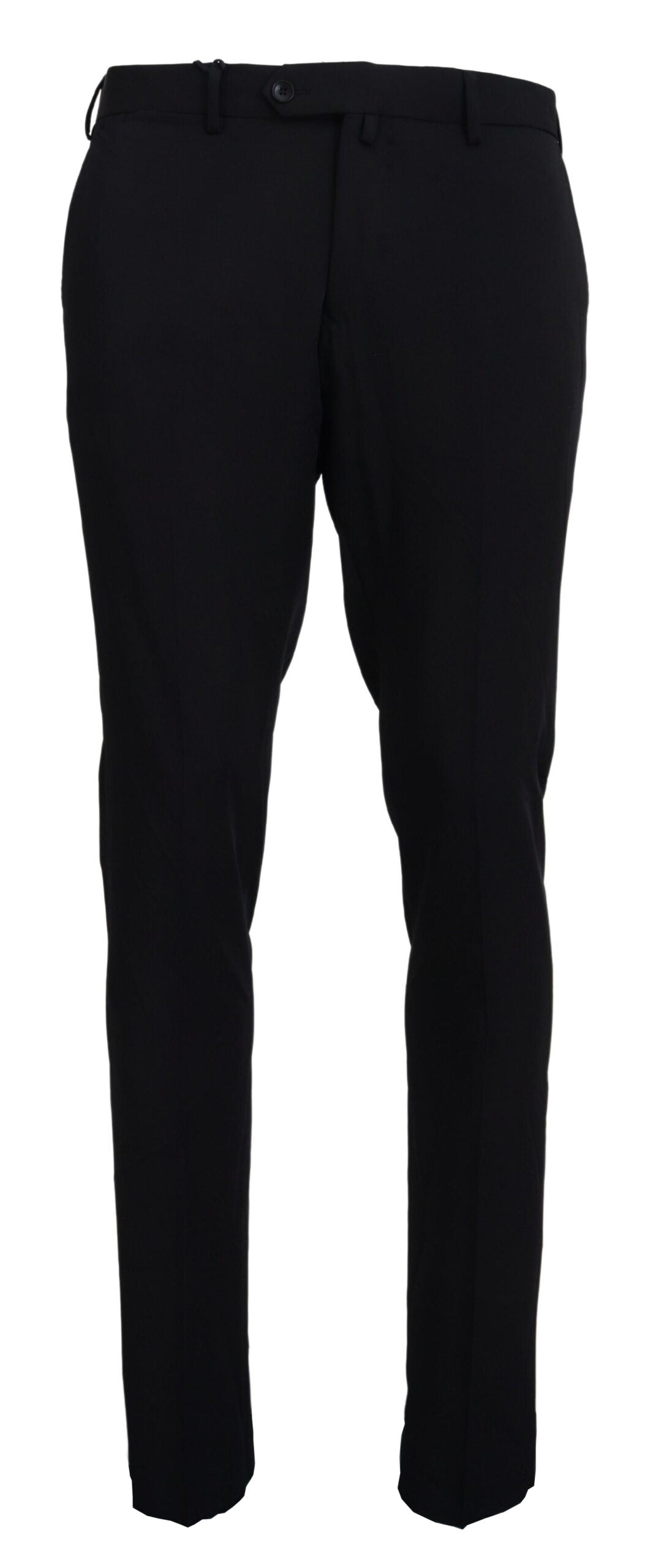 Domenico Tagliente Black Polyester Tapered Dress Pants - Designed by Domenico Tagliente Available to Buy at a Discounted Price on Moon Behind The Hill Online Designer Discount Store