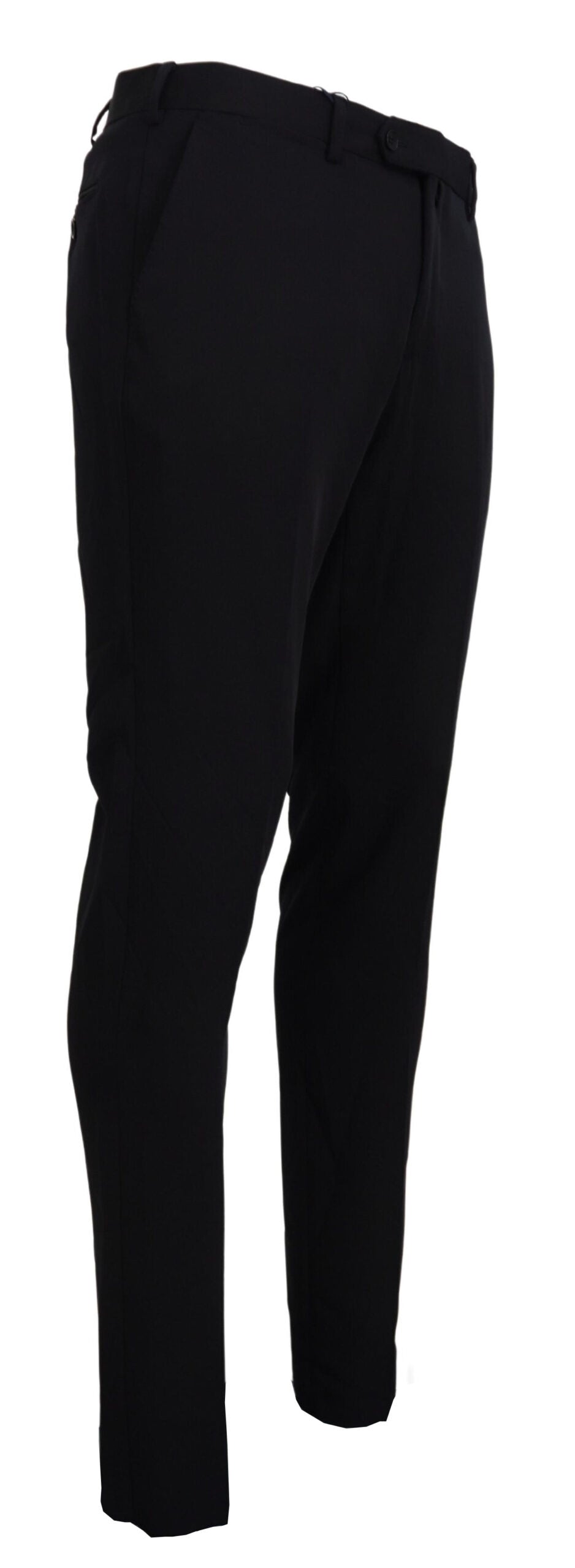 Domenico Tagliente Black Polyester Tapered Dress Pants – Moon