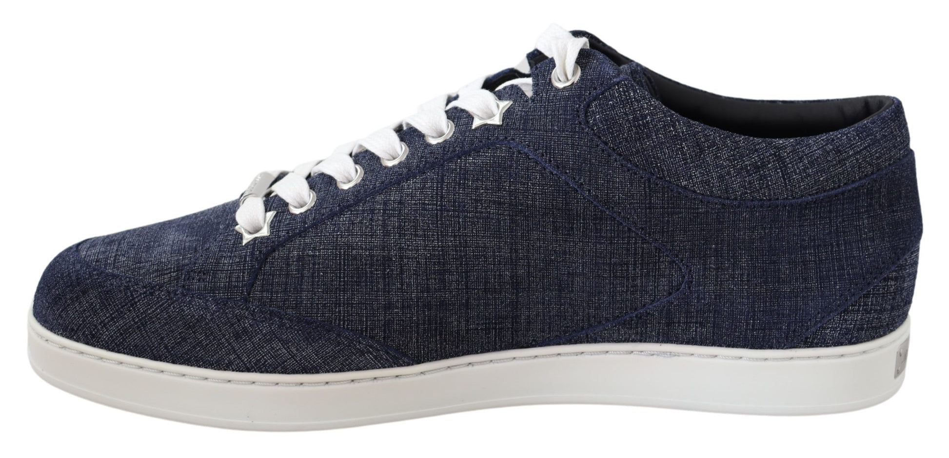 Jimmy Choo Miami Blue Denim Sneakers - Designed by Jimmy Choo Available to Buy at a Discounted Price on Moon Behind The Hill Online Designer Discount Store