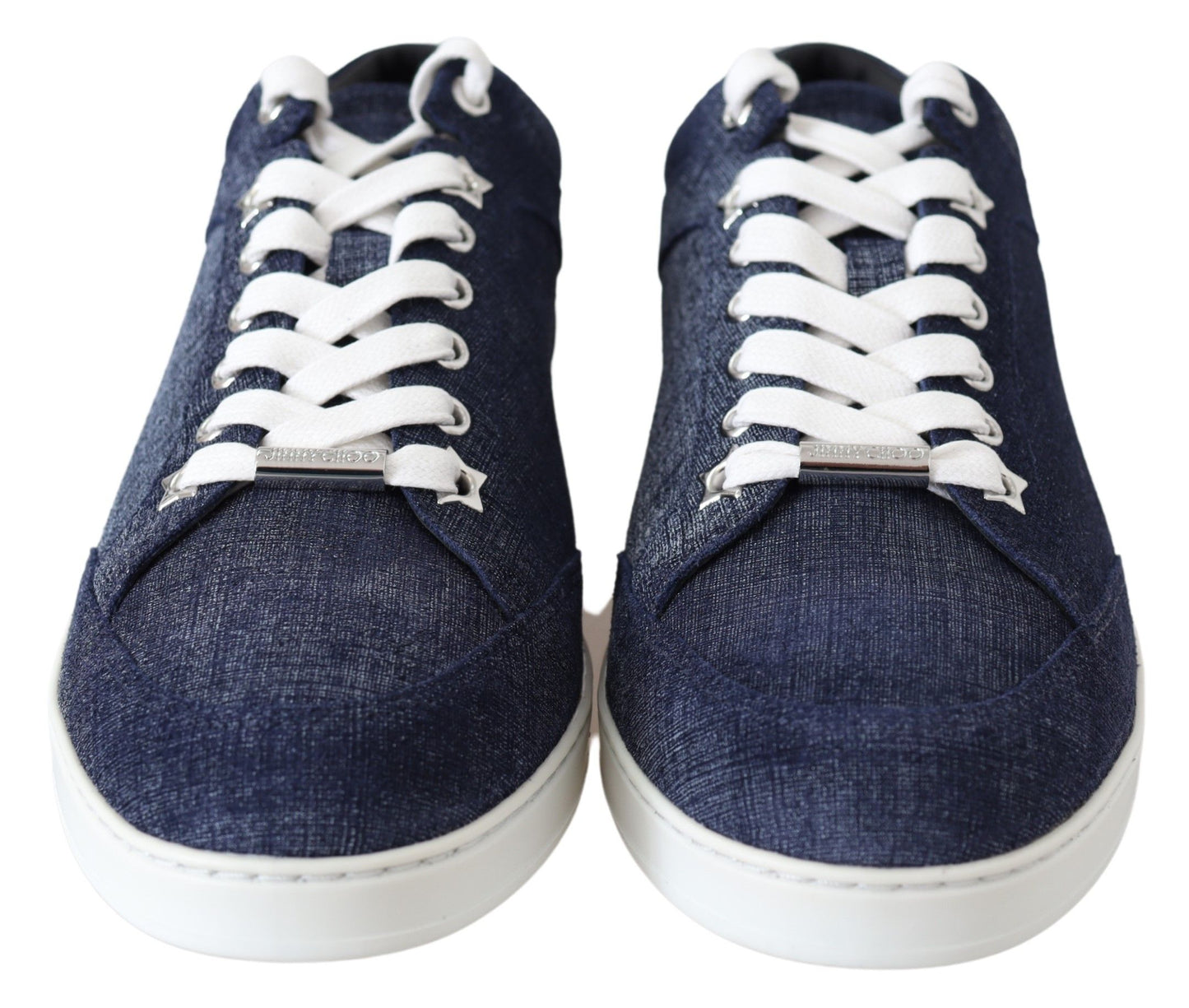 Jimmy Choo Miami Blue Denim Sneakers - Designed by Jimmy Choo Available to Buy at a Discounted Price on Moon Behind The Hill Online Designer Discount Store