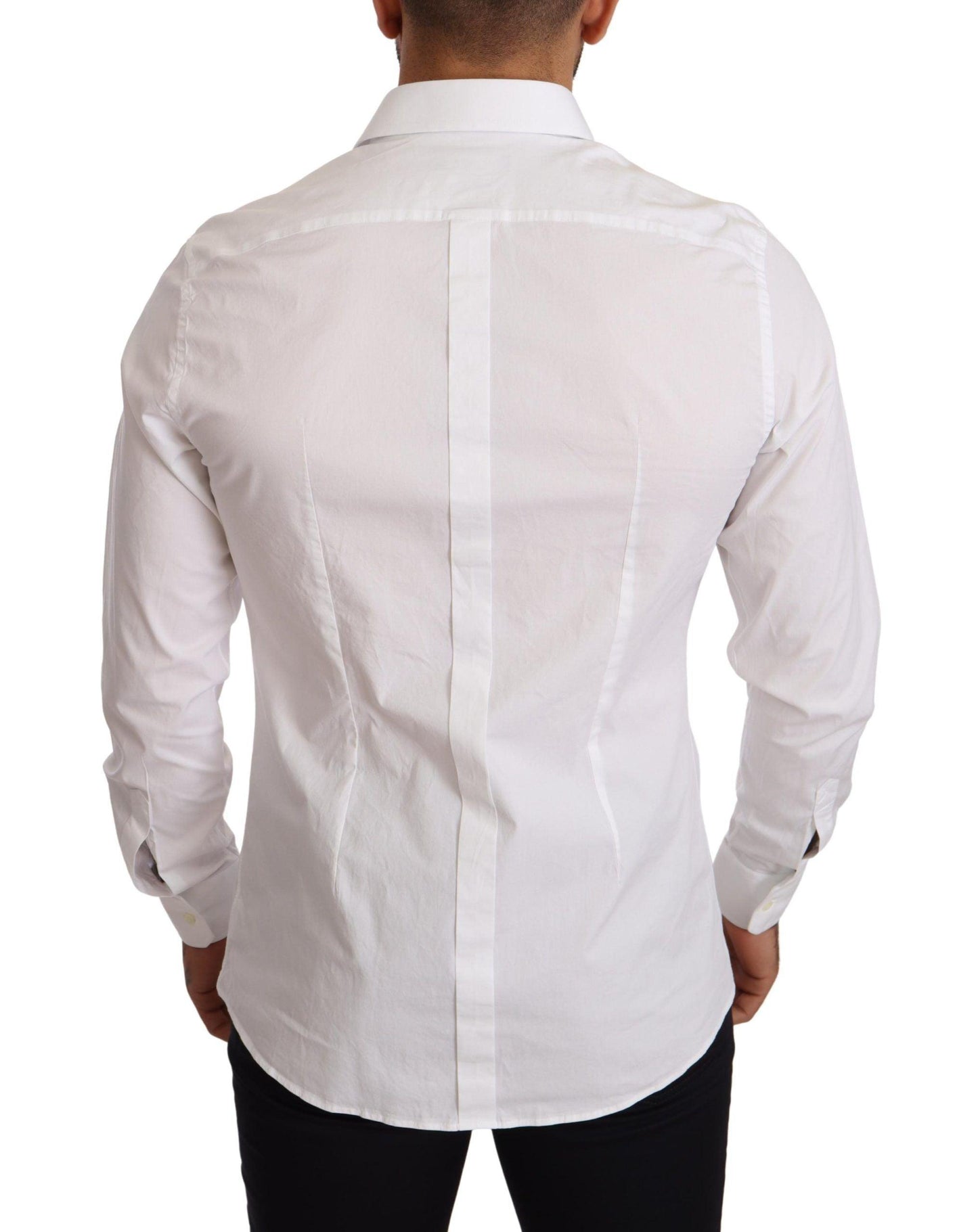 White Cotton Stretch Formal Shirt designed by Dolce & Gabbana available from Moon Behind The Hill 's Clothing > Shirts & Tops > Mens range