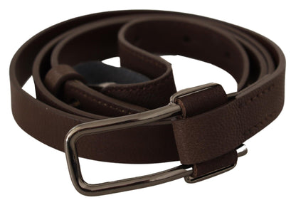 Brown WX Silver Metal Buckle Belt - Designed by Costume National Available to Buy at a Discounted Price on Moon Behind The Hill Online Designer Discount Store