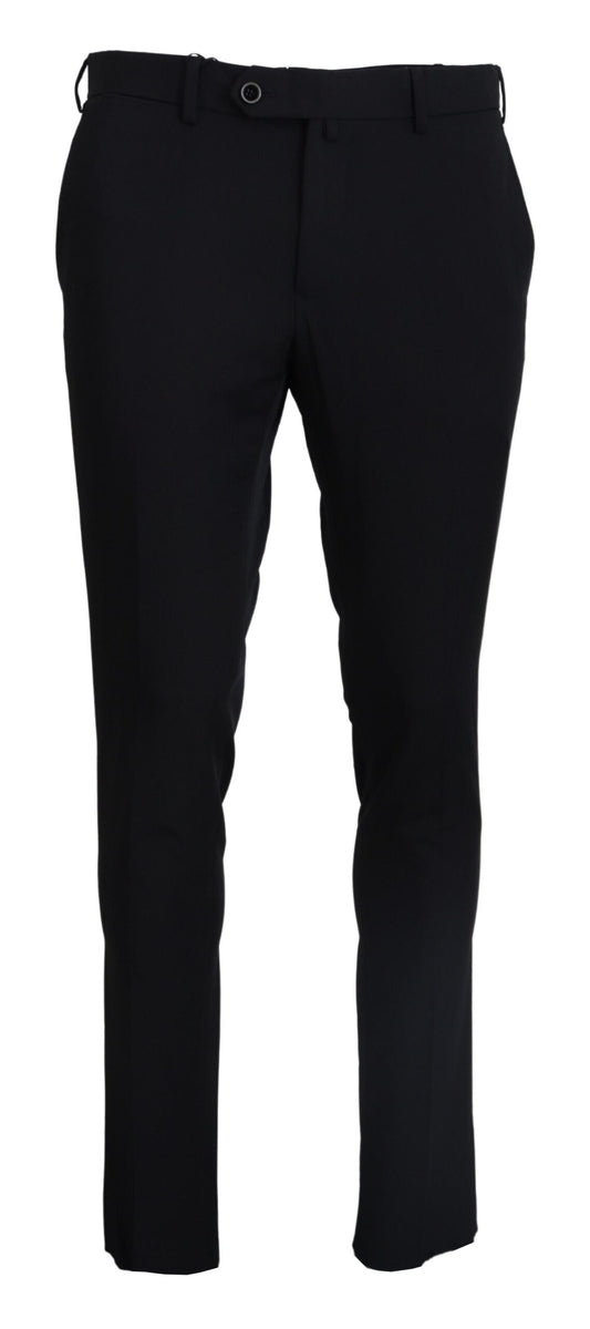 Domenico Tagliente Black Tapered Dress Formal Pants - Designed by Domenico Tagliente Available to Buy at a Discounted Price on Moon Behind The Hill Online Designer Discount Store
