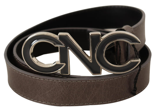 Brown Letter Logo Buckle Belt - Designed by Costume National Available to Buy at a Discounted Price on Moon Behind The Hill Online Designer Discount Store
