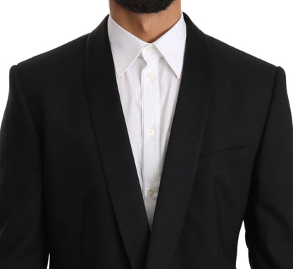 Dolce & Gabbana Men's Black Wool One Button Slim Martini Suit - Designed by Dolce & Gabbana Available to Buy at a Discounted Price on Moon Behind The Hill Online Designer Discount Store