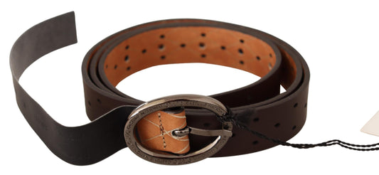 Belt Brown WX Silver Buckle Holes Belt - Designed by Costume National Available to Buy at a Discounted Price on Moon Behind The Hill Online Designer Discount Store