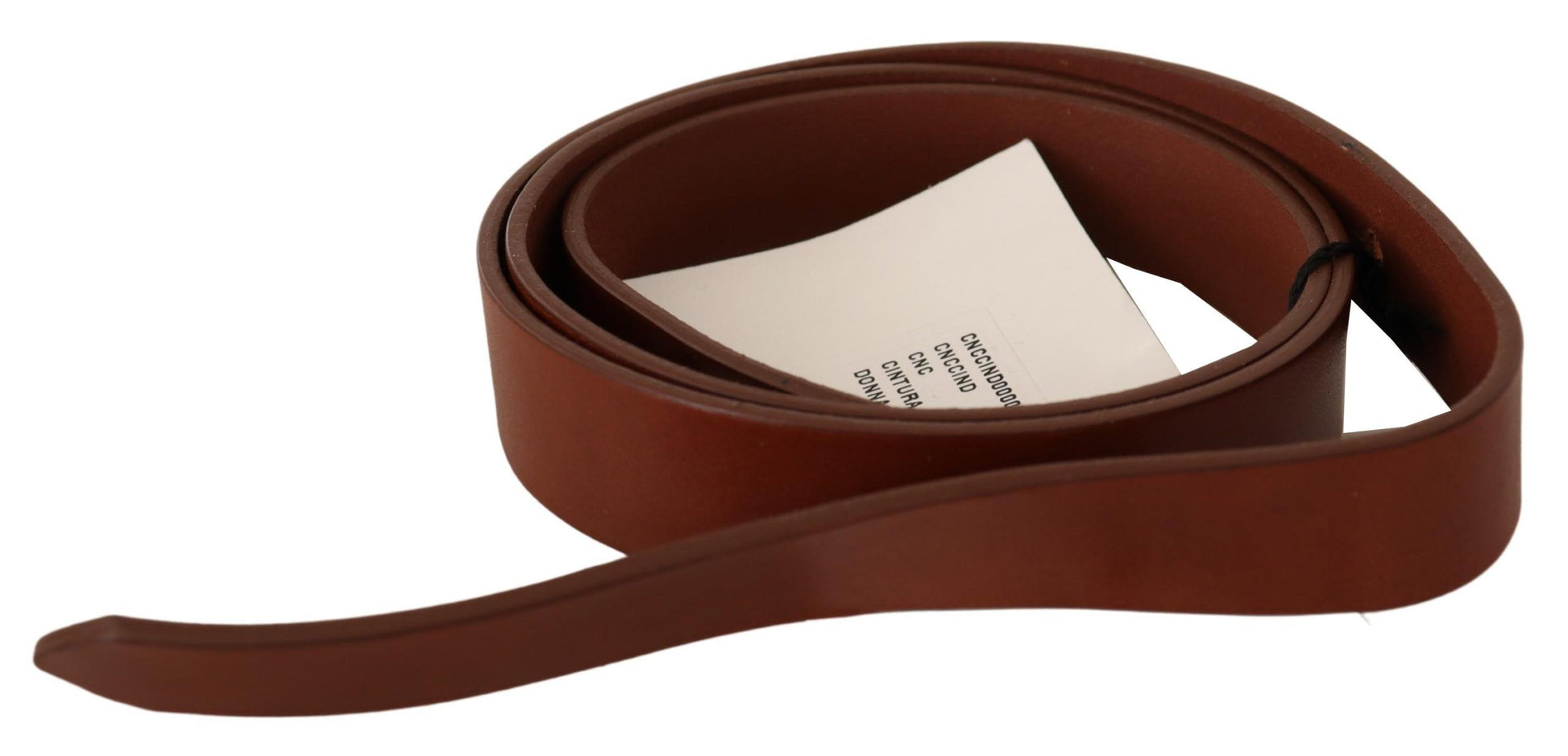 Brown Leather Silver Fastening Belt - Designed by Costume National Available to Buy at a Discounted Price on Moon Behind The Hill Online Designer Discount Store