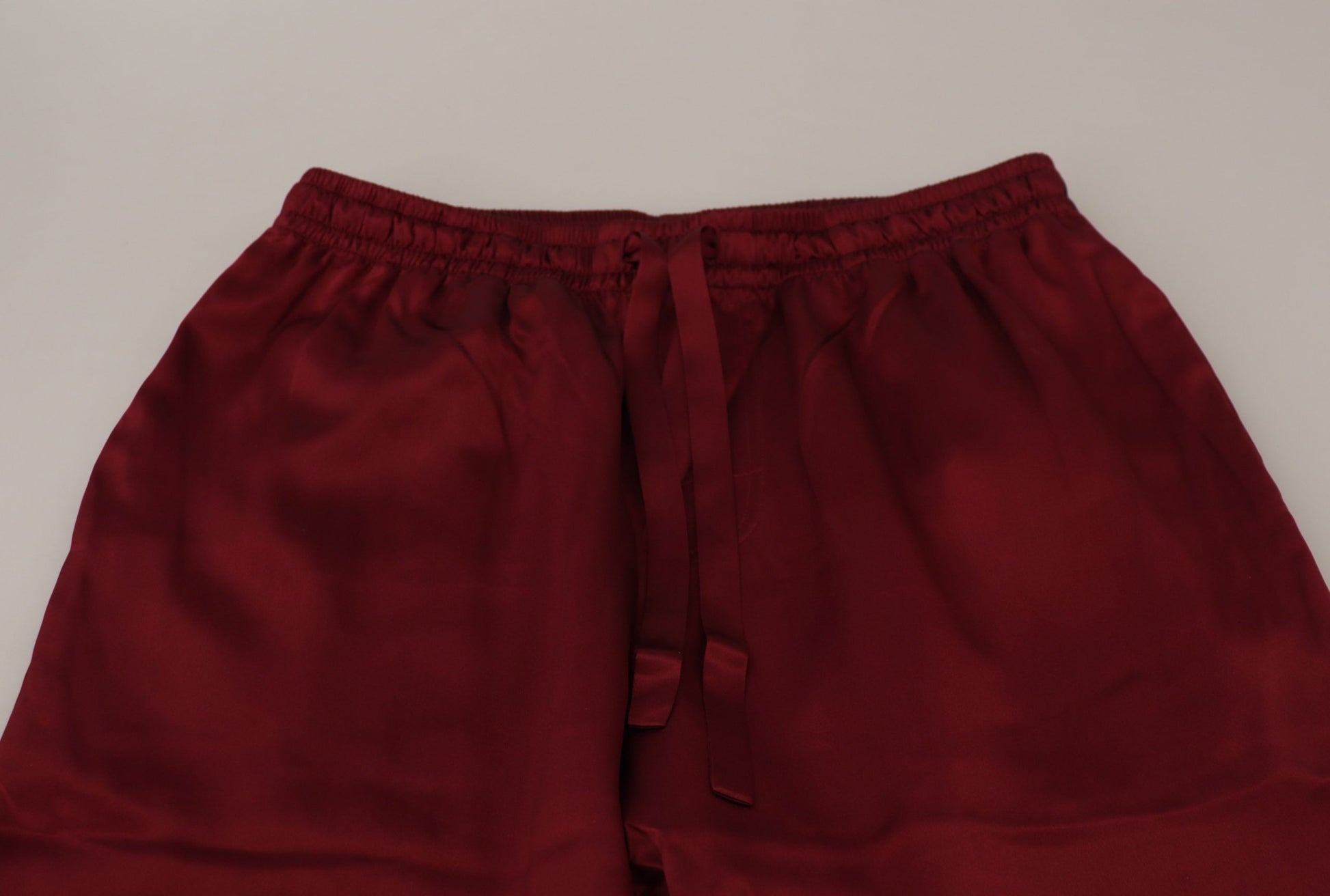 Dolce & Gabbana Bordeaux Silk DG Sleep Lounge Pants - Designed by Dolce & Gabbana Available to Buy at a Discounted Price on Moon Behind The Hill Online Designer Discount Store