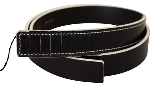 Black White Leather Fashion Waist  Belt - Designed by Costume National Available to Buy at a Discounted Price on Moon Behind The Hill Online Designer Discount Store