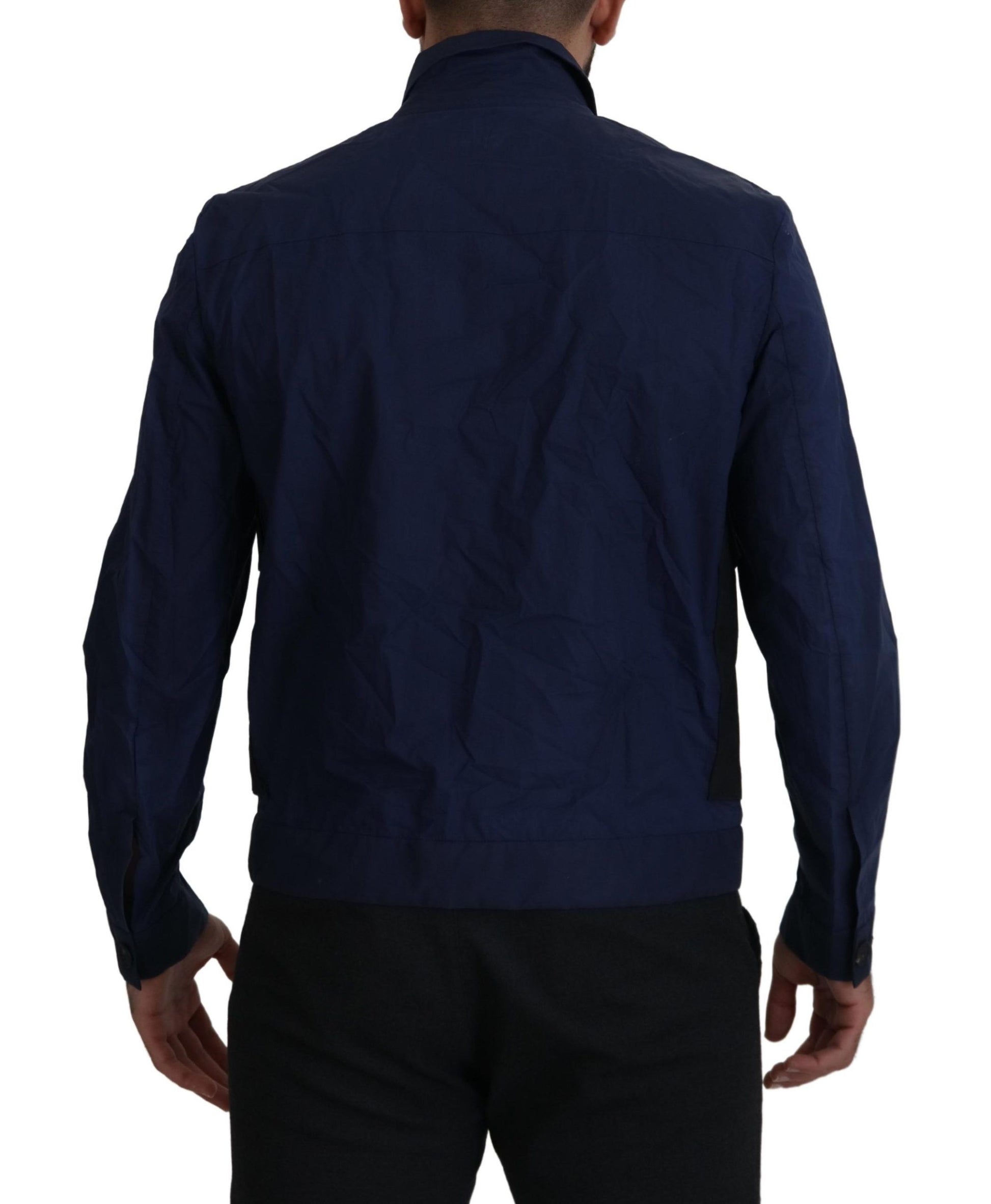 Dsquared² Dark Blue Cotton Collared Long Sleeves Casual Shirt - Designed by Dsquared² Available to Buy at a Discounted Price on Moon Behind The Hill Online Designer Discount Store