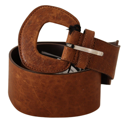 Brown Leather Fashion Waist Buckle Belt - Designed by Costume National Available to Buy at a Discounted Price on Moon Behind The Hill Online Designer Discount Store