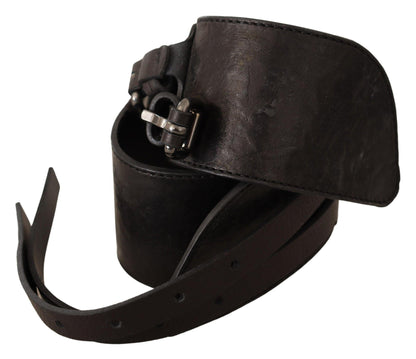 Dark Brown Leather Double Buckle Belt - Designed by Costume National Available to Buy at a Discounted Price on Moon Behind The Hill Online Designer Discount Store