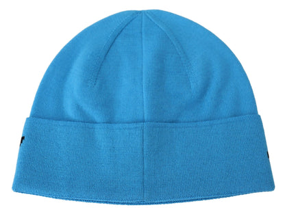 Givenchy Blue Wool Hat Logo Winter Warm Beanie Unisex Hat - Designed by Givenchy Available to Buy at a Discounted Price on Moon Behind The Hill Online Designer Discount Store