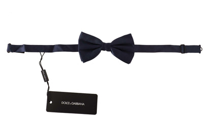 Dolce & Gabbana Blue Mens 100% Silk Adjustable Neck Papillon Tie - Designed by Dolce & Gabbana Available to Buy at a Discounted Price on Moon Behind The Hill Online Designer Discount Store