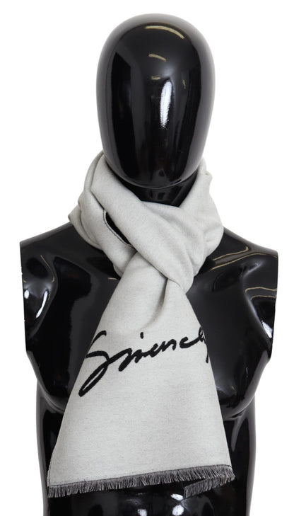 Givenchy Black White Wool Unisex Winter Warm Scarf Wrap Shawl - Designed by Givenchy Available to Buy at a Discounted Price on Moon Behind The Hill Online Designer Discount Store