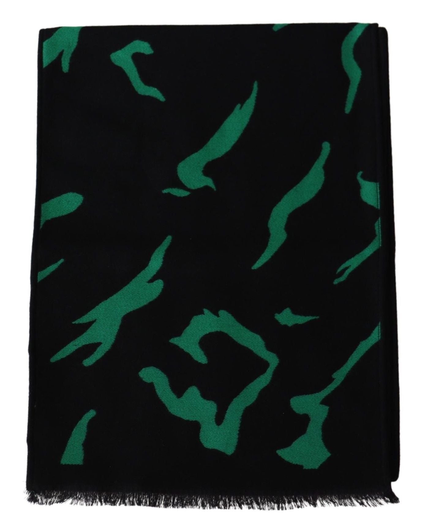 Givenchy Black Green Wool Unisex Winter Warm Scarf Wrap Shawl - Designed by Givenchy Available to Buy at a Discounted Price on Moon Behind The Hill Online Designer Discount Store