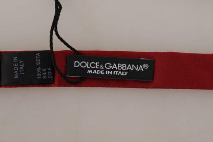 Dolce & Gabbana Red 100% Silk Slim Adjustable Neck Papillon Bow Tie - Designed by Dolce & Gabbana Available to Buy at a Discounted Price on Moon Behind The Hill Online Designer Discount Store