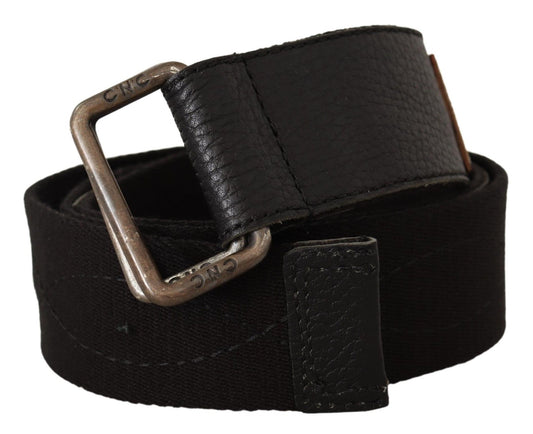 Black Cotton Ducati Metal Buckle Belt - Designed by Costume National Available to Buy at a Discounted Price on Moon Behind The Hill Online Designer Discount Store