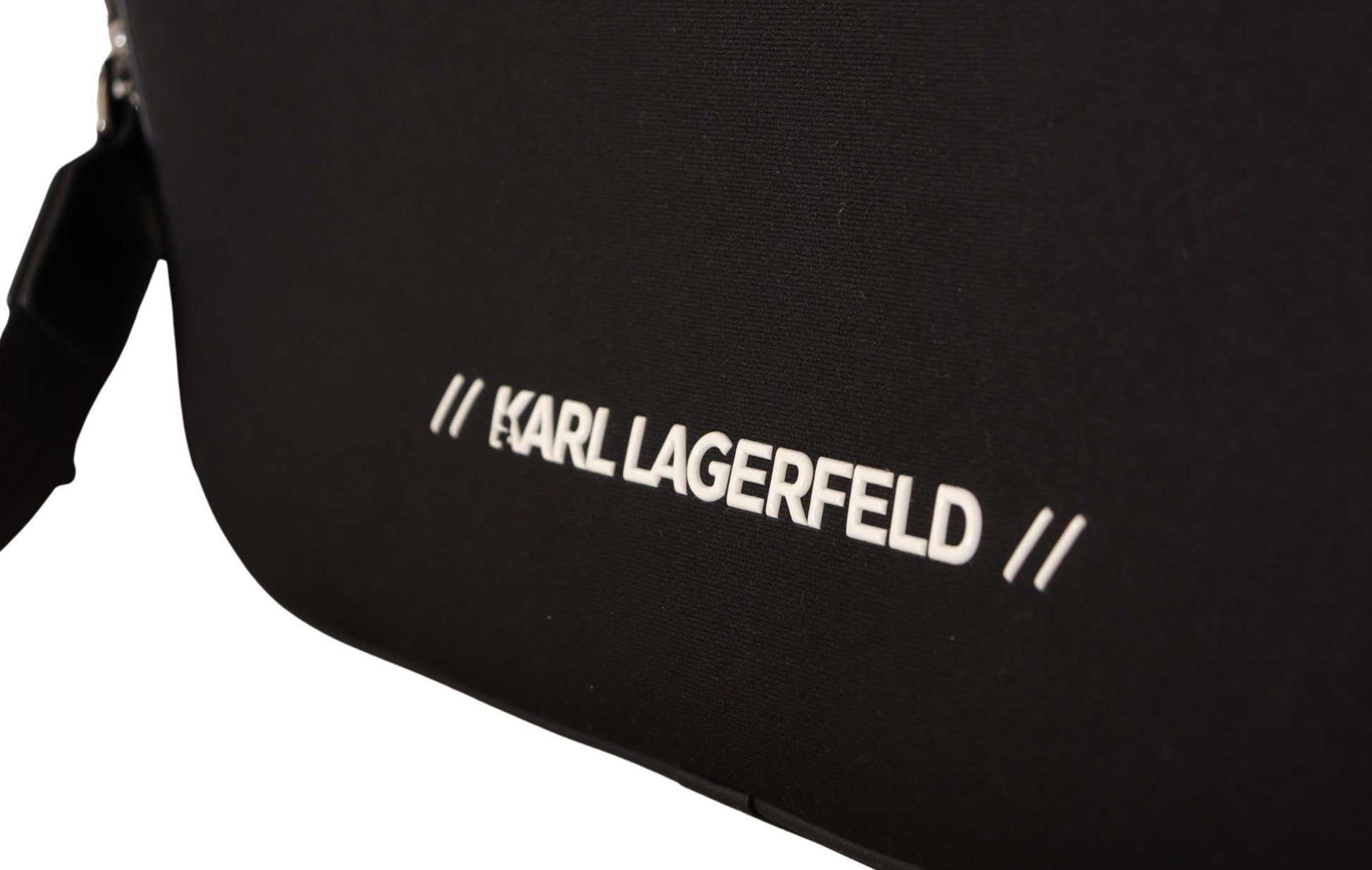 Karl Lagerfeld Black Nylon Laptop Crossbody Bag - Designed by Karl Lagerfeld Available to Buy at a Discounted Price on Moon Behind The Hill Online Designer Discount Store