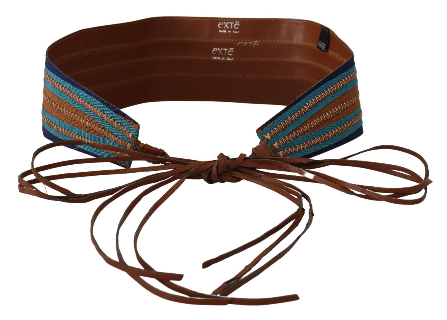 Brown Leather Wide Waistband Tie Fastening Belt - Designed by Exte Available to Buy at a Discounted Price on Moon Behind The Hill Online Designer Discount Store