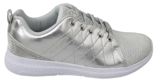 Gisella Silver Polyester Sneakers Shoes - Designed by Philipp Plein Available to Buy at a Discounted Price on Moon Behind The Hill Online Designer Discount Store