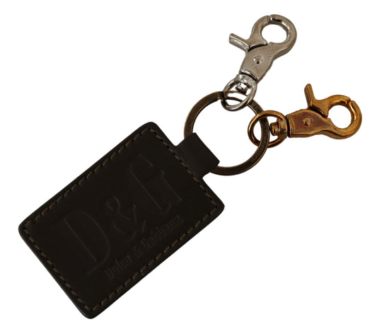 Green Leather Ring Hook Logo Unisex Keychain - Designed by Dolce & Gabbana Available to Buy at a Discounted Price on Moon Behind The Hill Online Designer Discount Store