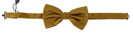 Dolce & Gabbana Yellow Mustard 100% Silk Butterfly Papillon Bow Tie - Designed by Dolce & Gabbana Available to Buy at a Discounted Price on Moon Behind The Hill Online Designer Discount Store