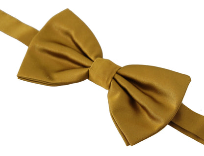 Dolce & Gabbana Yellow Mustard 100% Silk Butterfly Papillon Bow Tie - Designed by Dolce & Gabbana Available to Buy at a Discounted Price on Moon Behind The Hill Online Designer Discount Store