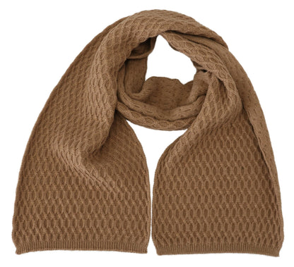 Dolce & Gabbana Dark Brown Wrap Shawl Knitted Camel Scarf - Designed by Dolce & Gabbana Available to Buy at a Discounted Price on Moon Behind The Hill Online Designer Discount Store
