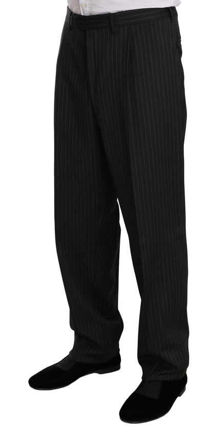 Black Striped Two Piece 3 Button 100% Wool Suit designed by Z ZEGNA available from Moon Behind The Hill's Men's Clothing range