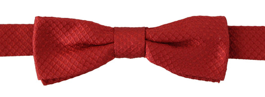 Dolce & Gabbana Red 100% Silk Adjustable Neck Papillon Tie - Designed by Dolce & Gabbana Available to Buy at a Discounted Price on Moon Behind The Hill Online Designer Discount Store